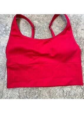 PINK Victorias Secret, adjustable, padded bra crop top, women's size S-M, red